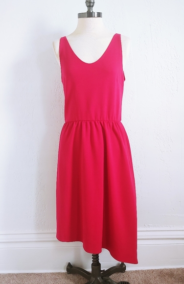 Only Hearts Pink Asymmetric Sleeveless Dress - Picture 1 of 13